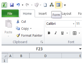excel create a form to enter data