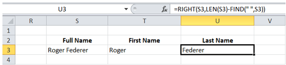 excel extract first last name