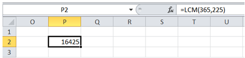 excel find least common multiple