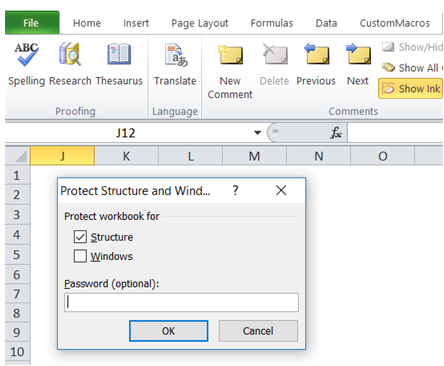 excel prevent deleting of sheets
