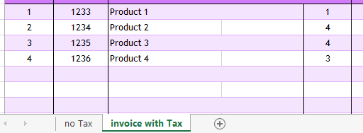 tax and no tax invoice template for Excel