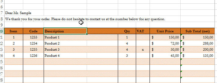 excel invoice template different theme