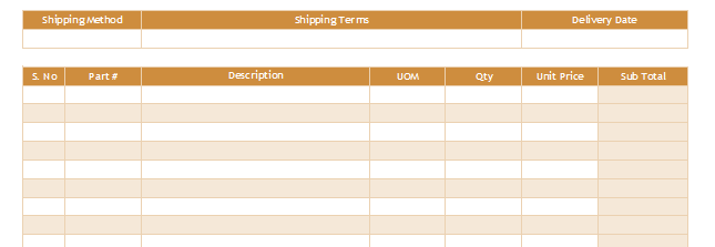 Excel Purchase Order Template