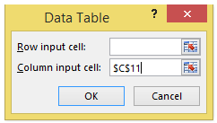 excel data table