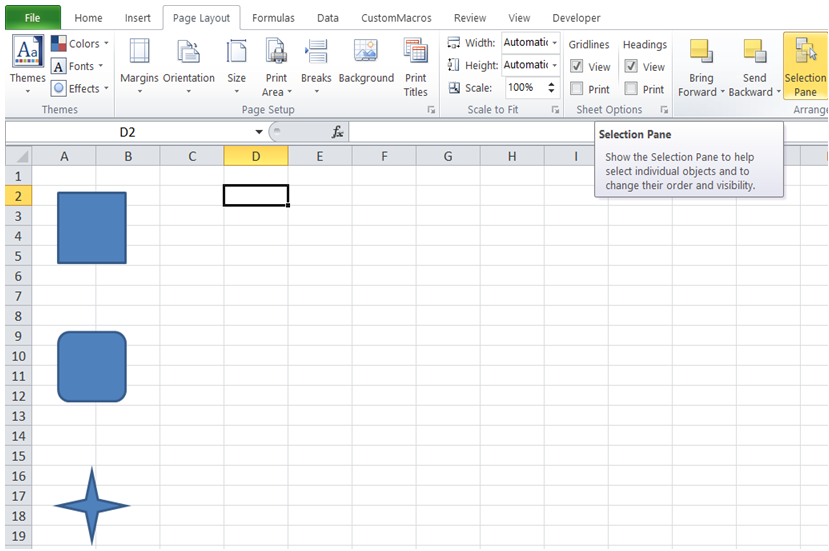 excel edit all shape names simultaneously