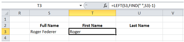 excel extract first last name
