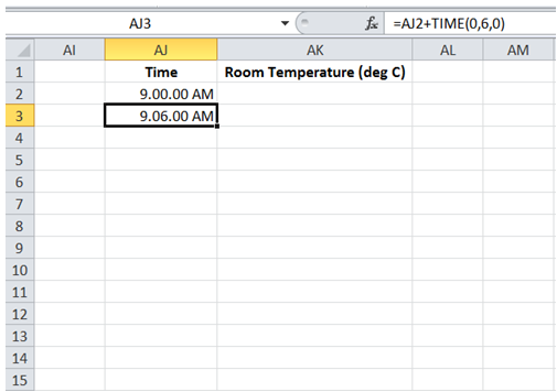 excel fill range with incremental time