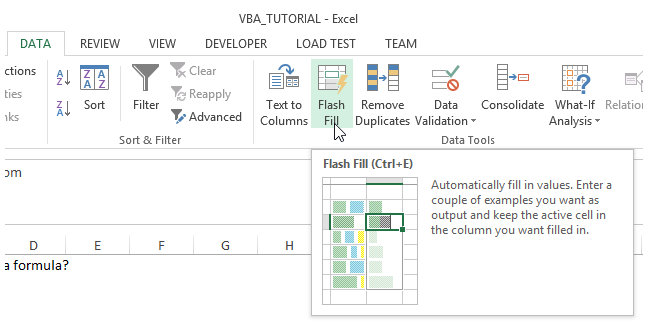 excel flash fill in excel