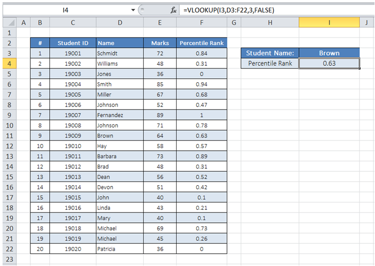 excel retrieve data from specific table column