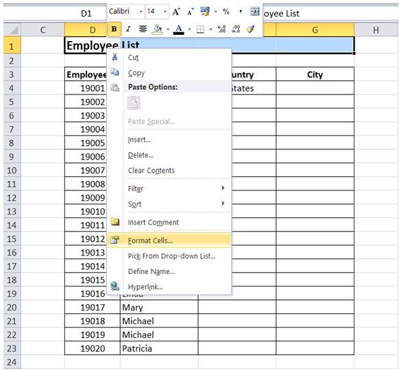 excel title appear in center without merging cells
