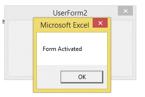 excel vba form events
