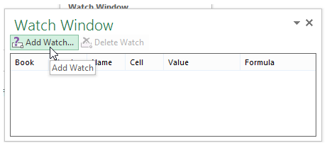 excel watch window