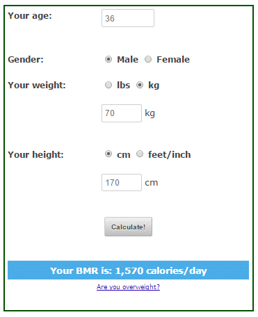 BMR calculator