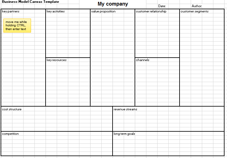 excel business model template