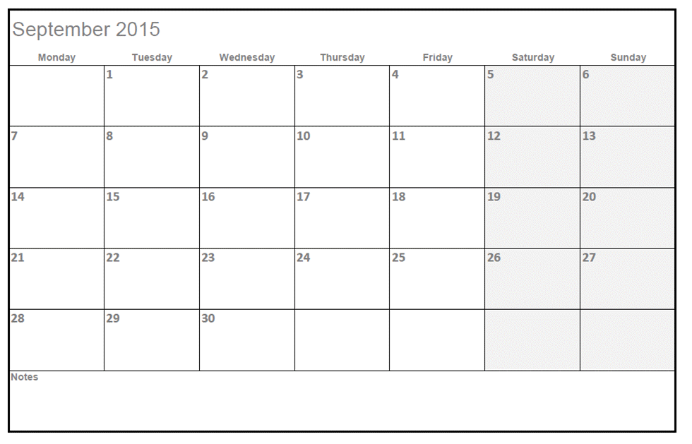calendar 2015