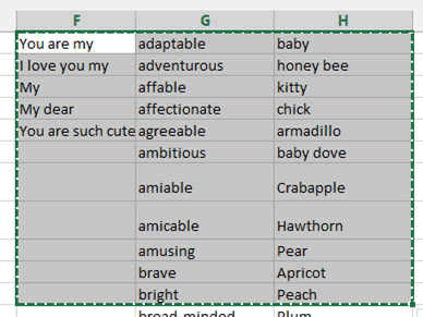 ExcelMadeEasy, A love Phrase Generator in Microsoft Excel