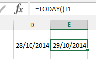 today in excel