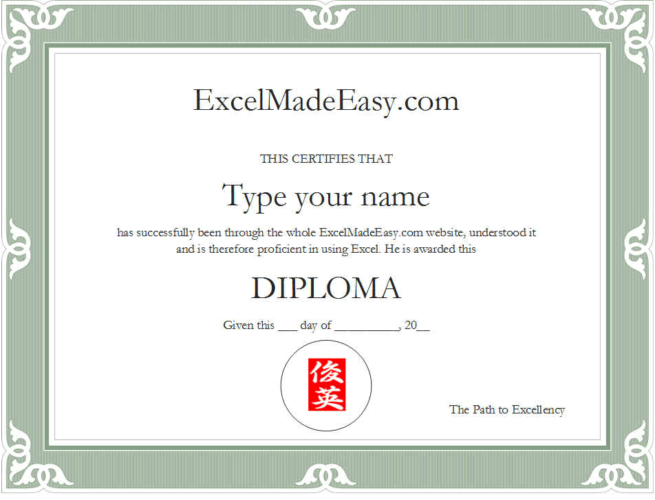 Excelmadeeasy diploma