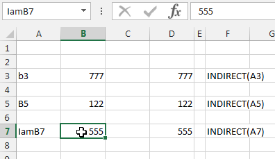 indirect in excel